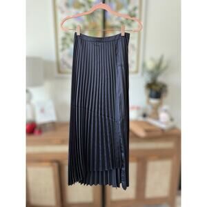 NWT Something Else By Natalie Wood Pleated Asymmetric Midi Skirt Blue Womens 0